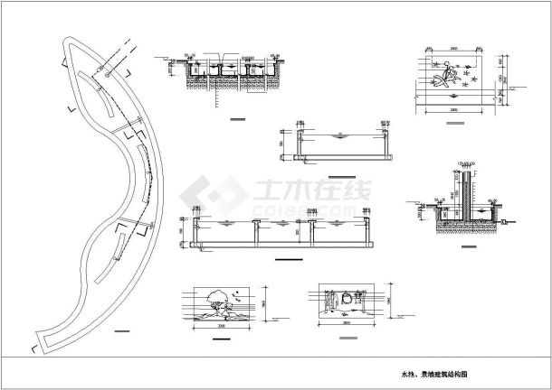 某地小区廊及景墙的建筑设计施工图-图一