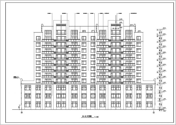 某城市商住楼建筑设计施工CAD图纸_图1
