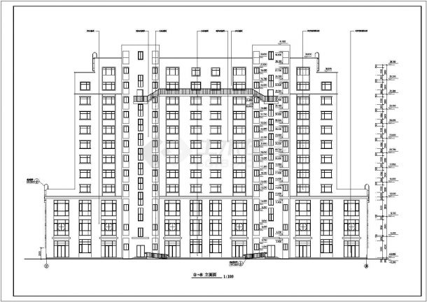 某城市商住楼建筑设计施工CAD图纸-图二