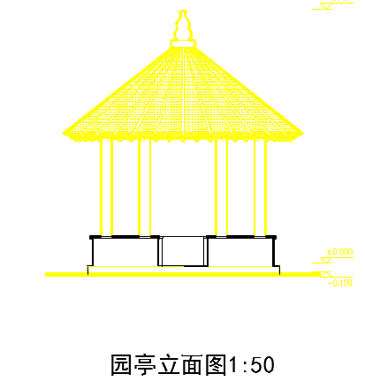 某地小型园亭全套施工图（共9张）-图一