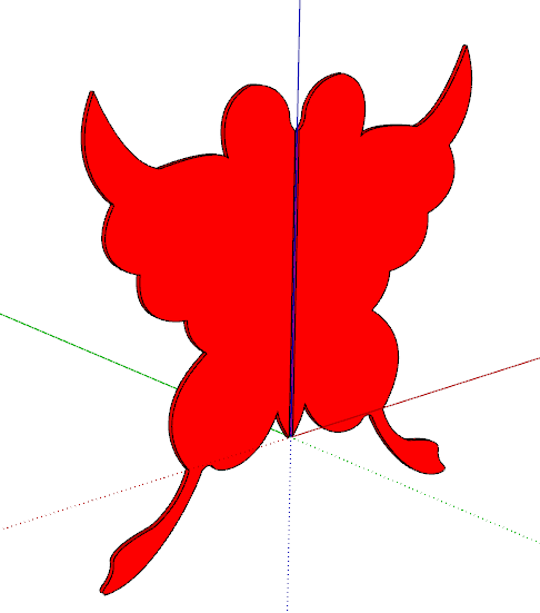 中式红色蝴蝶状构件和配景su模型中式配景su模型-图二