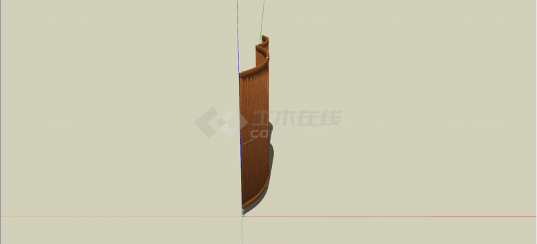 中式弧形镂刻木制屏风家具su模型-图二