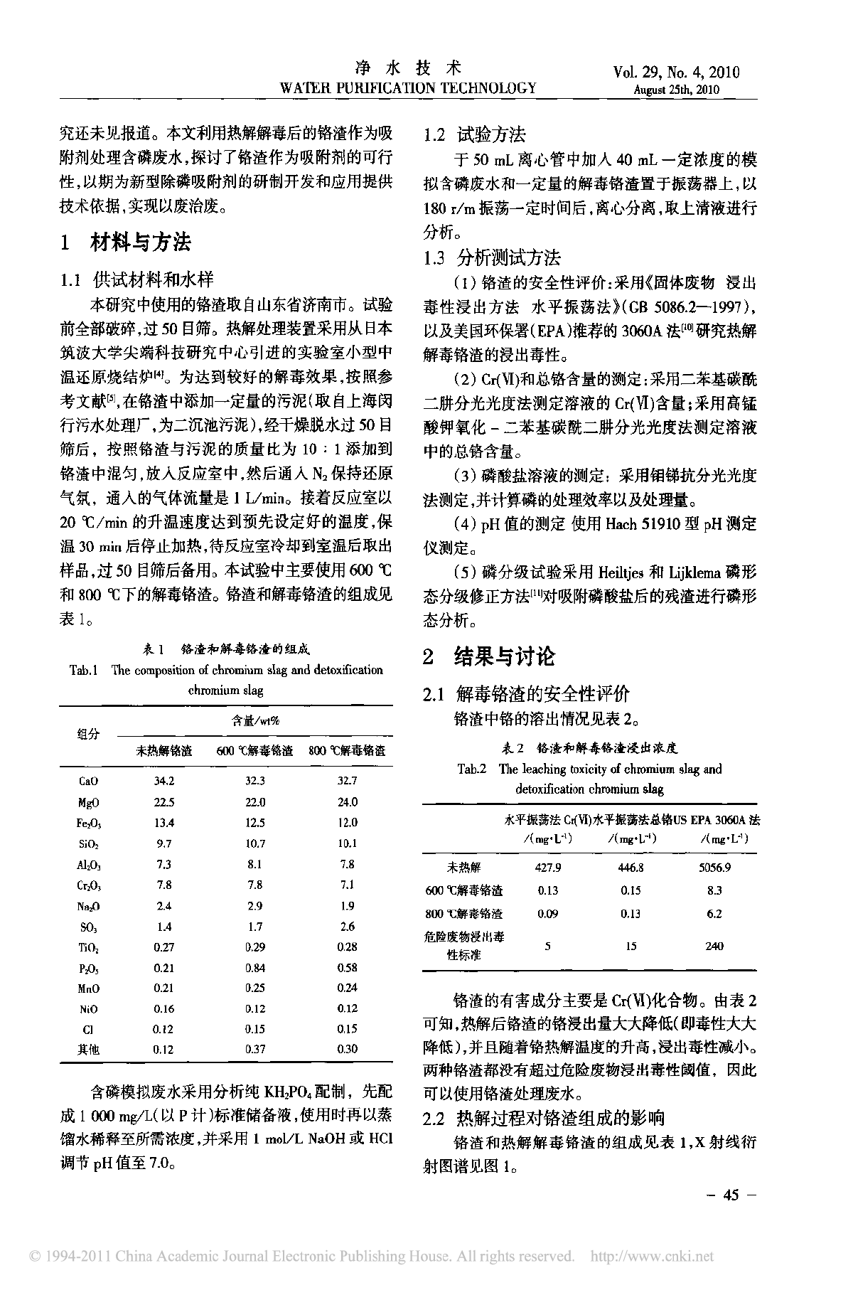 热解解毒铬渣处理水中磷酸盐的应用-图二