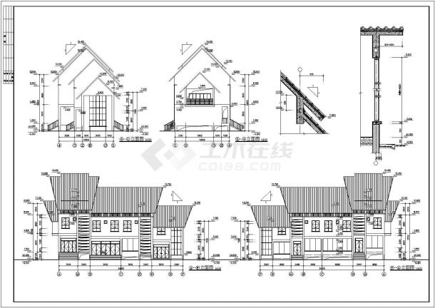 某城市休闲度假小屋建筑设计CAD图纸-图一