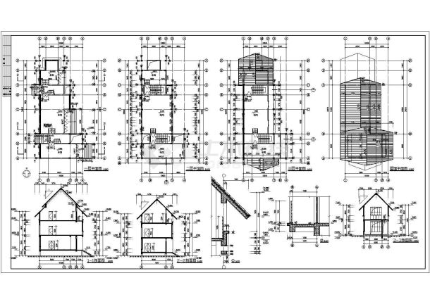 某城市休闲度假小屋建筑设计CAD图纸-图二