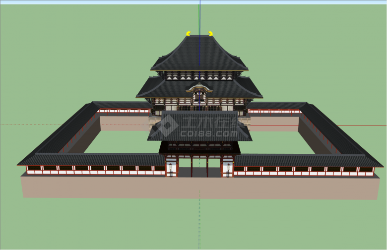 大型精美日本寺庙的SKPsu模型su模型-图一