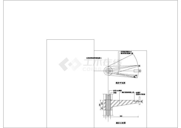某建筑旋转楼梯设计CAD立面详图-图二