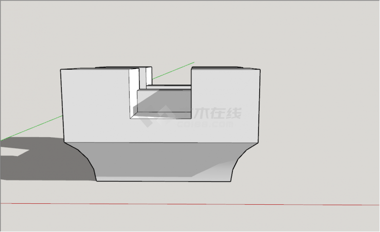 中式正方形简单造型斗拱组件su模型-图一