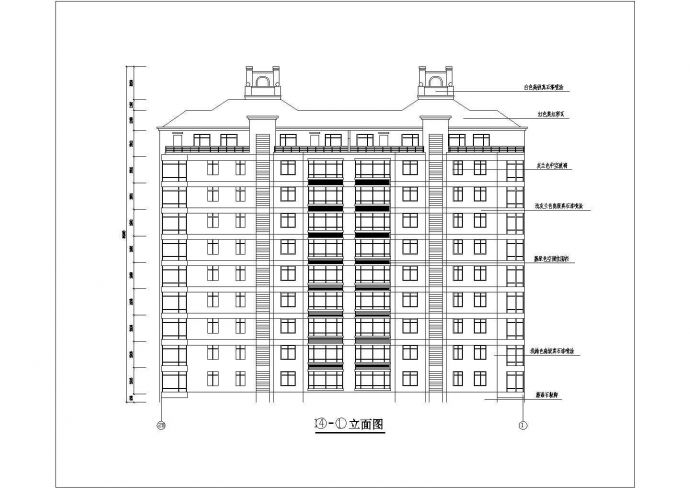 某9层阁楼住宅2单元每单元2户建筑设计图（长39.1米+宽16.2米）_图1