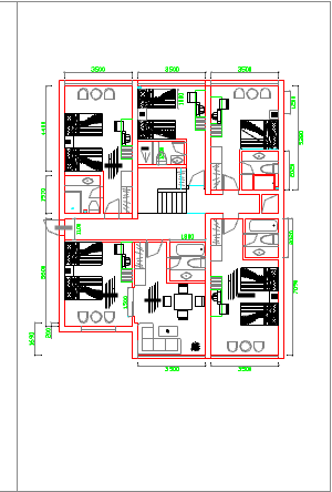 某地大型标准住宅套房建筑设计方案图-图二