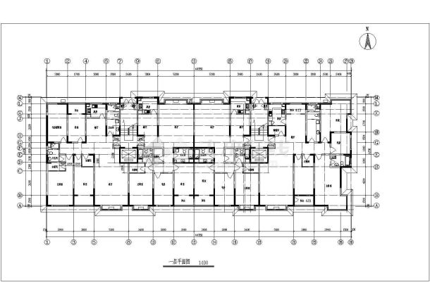 某9层阁楼2单元每单元2户住宅楼建筑设计图（长44.95米+宽16.2米）-图二