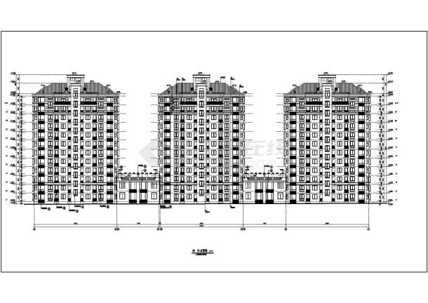 某地小型地豪园住宅建筑设计立面图-图一