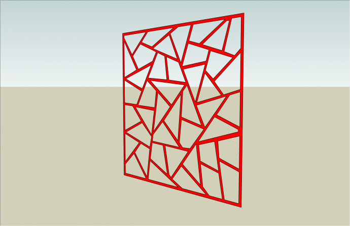 水裂纹中式风格窗户su模型_图1