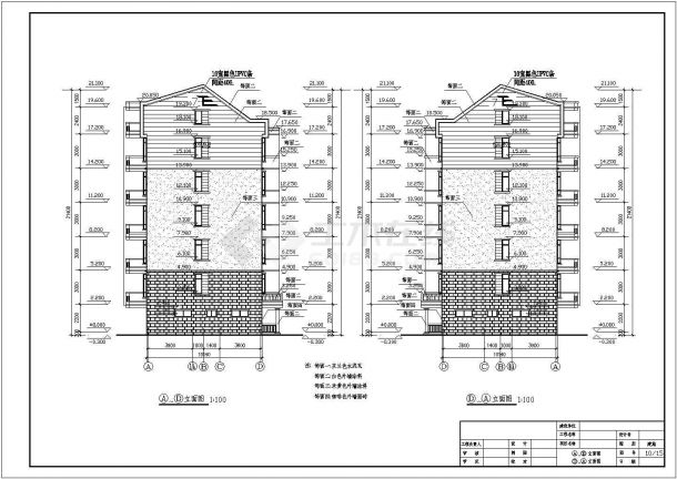 某六层跃七层二单元3363平米两种户型建筑图（长50.64米+宽10.14米）-图二