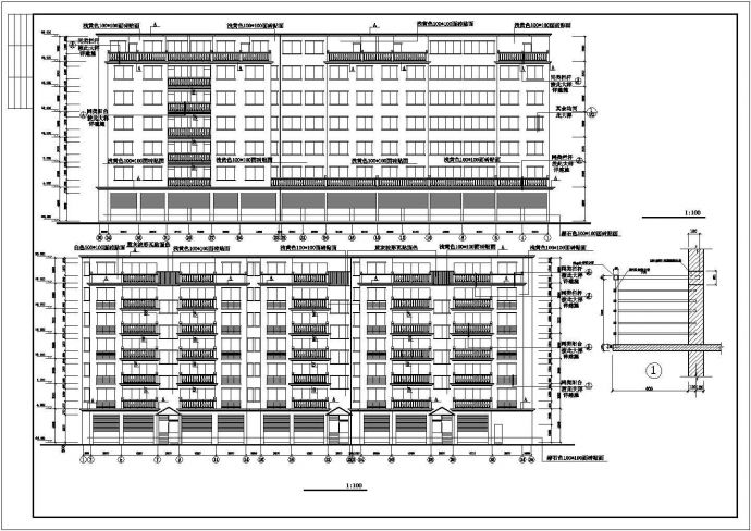 七层经典住宅三单元对称户型（长53.59米+宽14.64米）_图1
