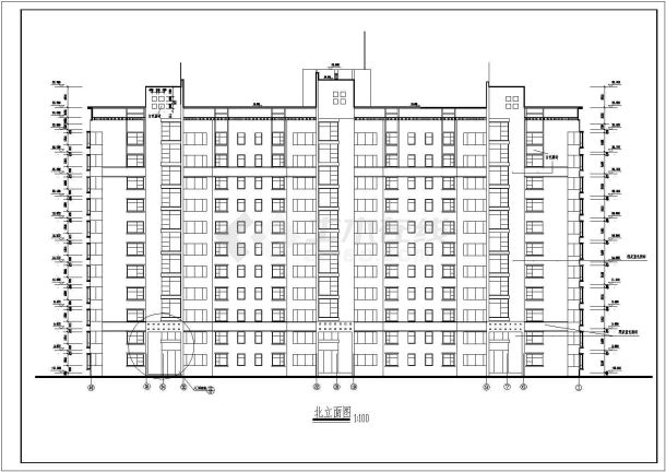 某11层3单元每单元2户住宅楼建筑设计图（单元内户型不对称）-图一