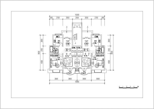 某地复式房型全套建筑设计施工平面图-图一