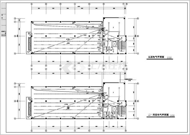 某城市六层车间电气施工CAD设计图-图二