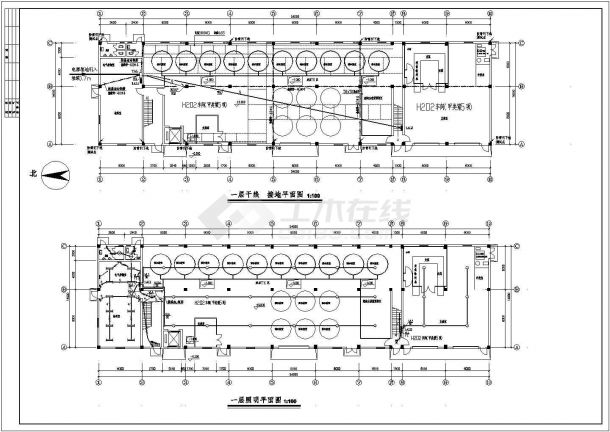 某甲类车间电气施工CAD设计图纸-图一