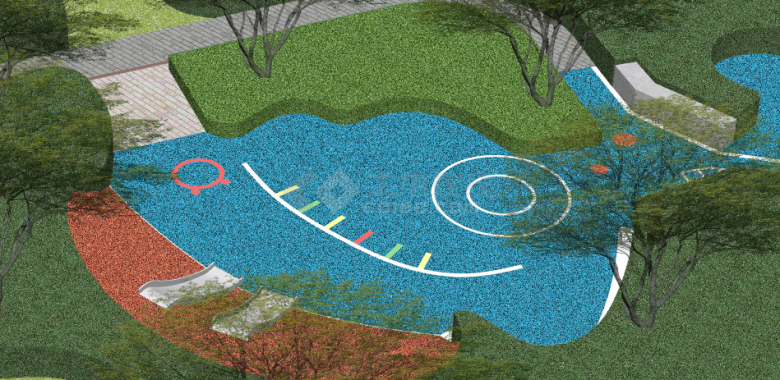 小型泳池小区景观su模型-图一