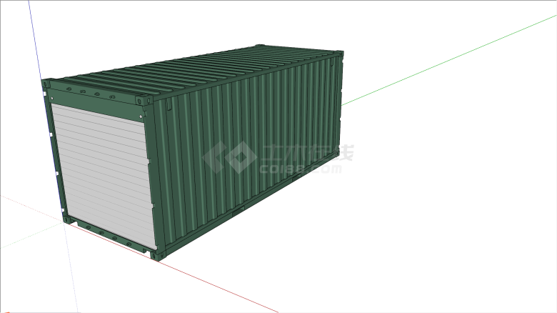 集装箱上面的卷闸门 su模型-图二