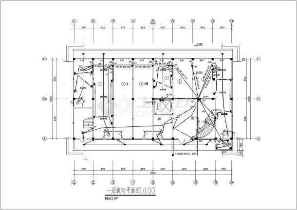 某工厂电施-强弱电平面图、系统图-图一