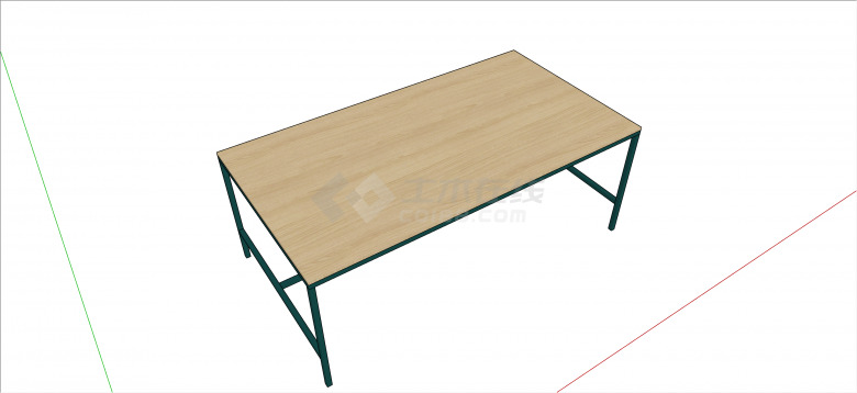 现代经典长方形简单桌椅su模型-图一