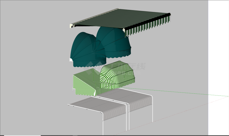 现代风格多款遮阳棚su模型-图二