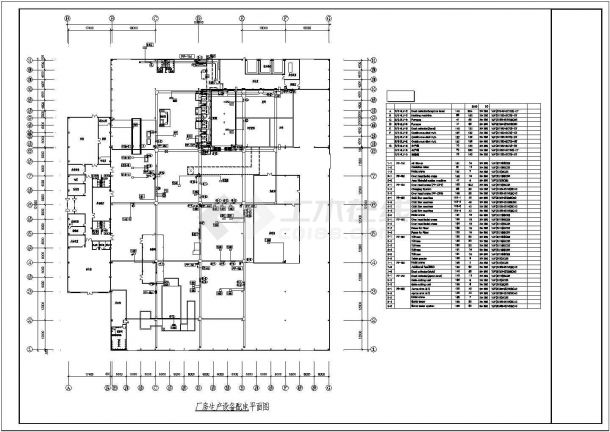 厂房动力接线与照明CAD平面设计图-图二