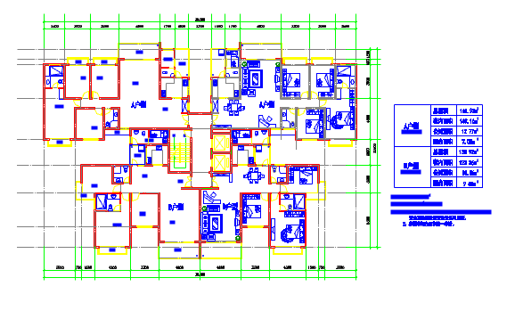 某地高层住宅户型建筑设计全套详图_图1