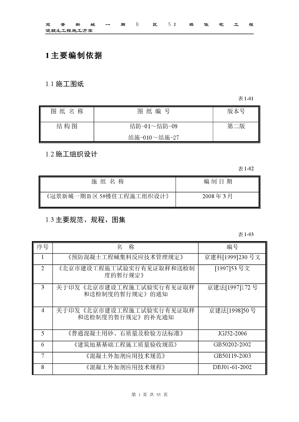 北京某住宅小区混凝土工程施工方案