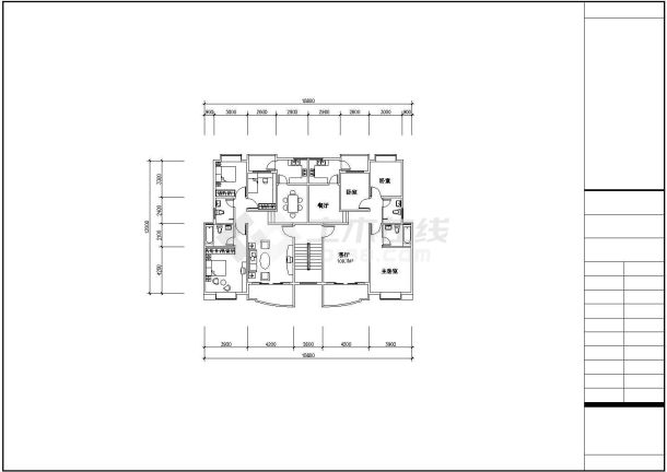 某全套小型住宅户型建筑设计平面详图-图一