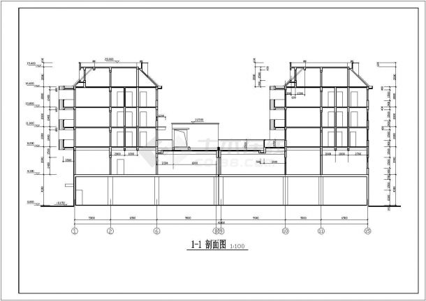 【平湖市】某五层商住楼建筑设计施工图-图二