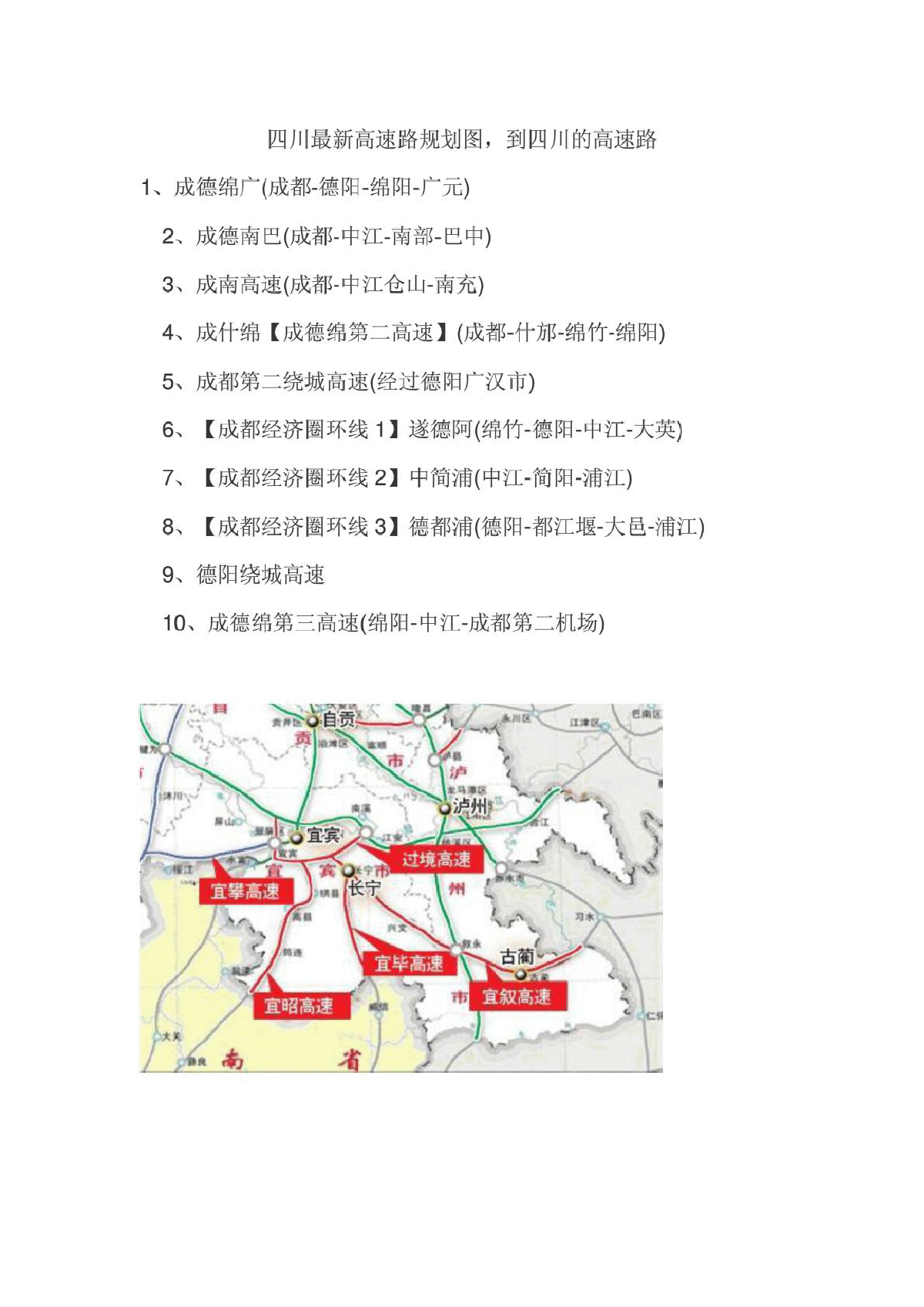 【四川】最新高速路规划图
