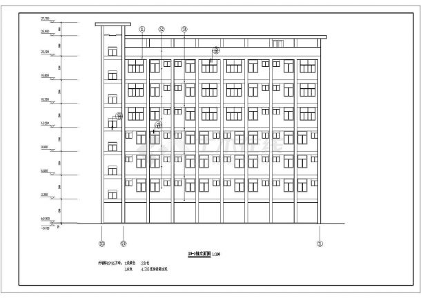 某地六层教师宿舍楼建筑设计方案详图-图二