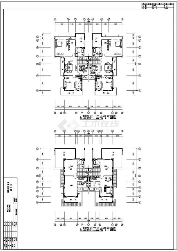 【株洲】某双拼别墅电气施工设计图纸-图二