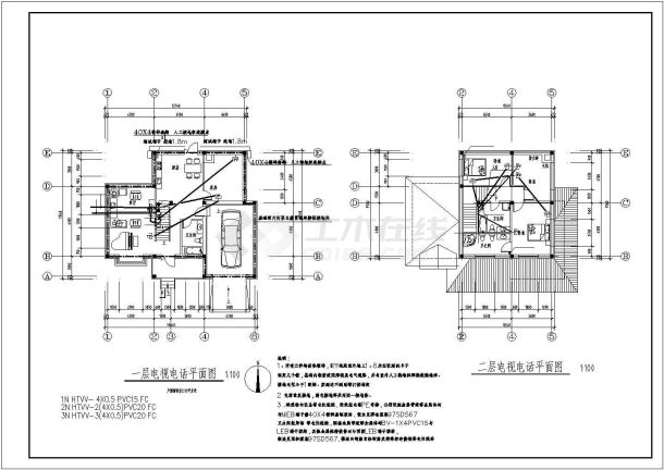 【徐州】某两层小别墅电气施工设计图纸-图一