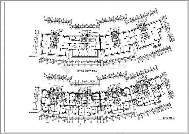 某地高层住宅建筑平面图（共4张）-图一