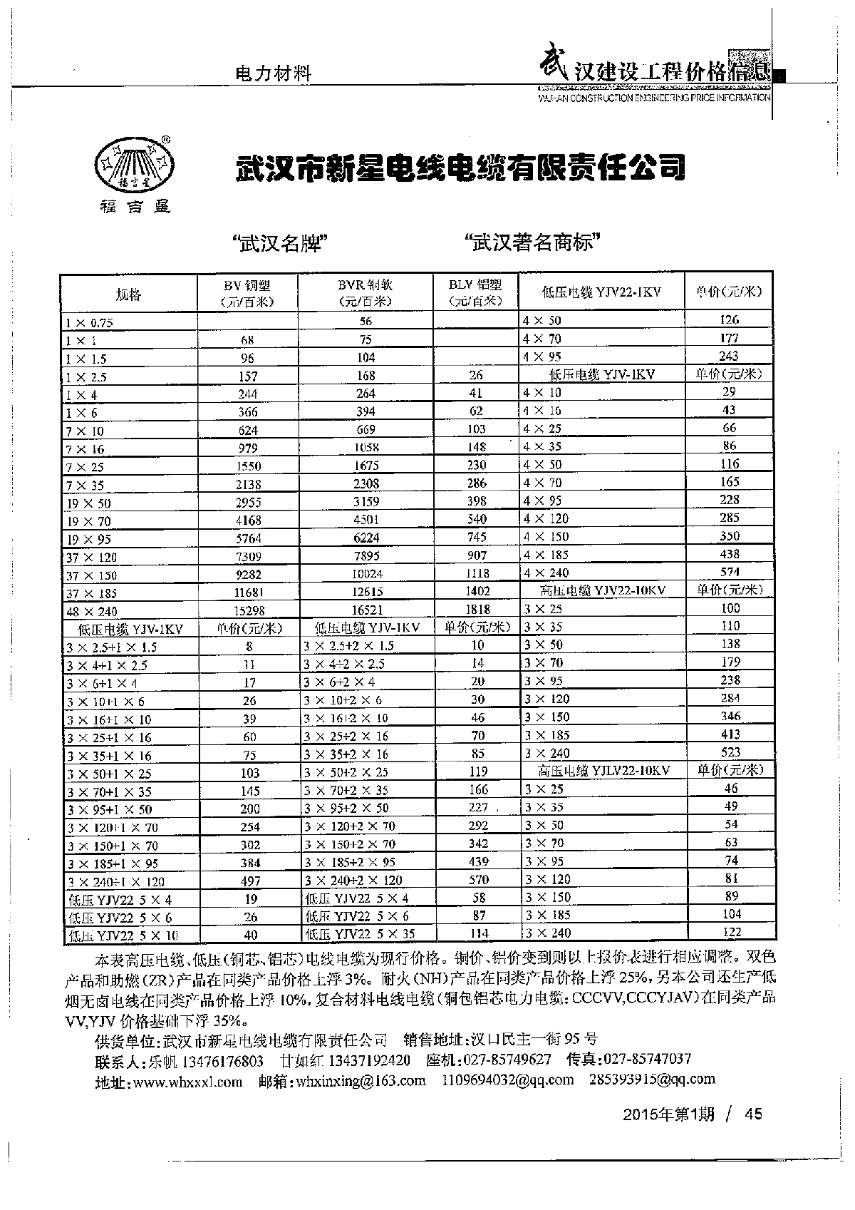 【湖北】电力材料厂商报价（2015年1月0-图二