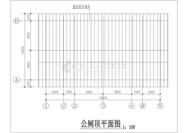 某一层砖混结构公共厕所设计cad全套建筑方案图（甲级院设计）-图一