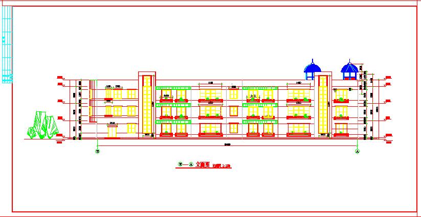 某地3层砖混局部2层框架小区幼儿园施工图设计
