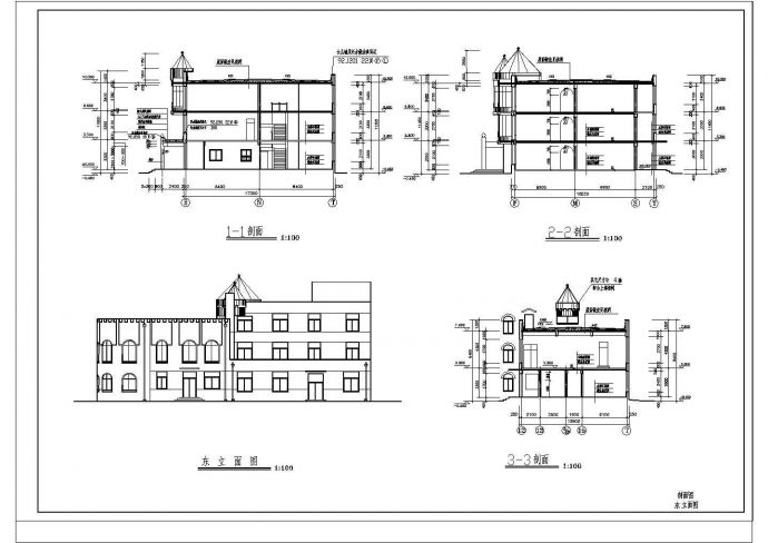 某地大型三层幼儿园建筑设计施工图_图1