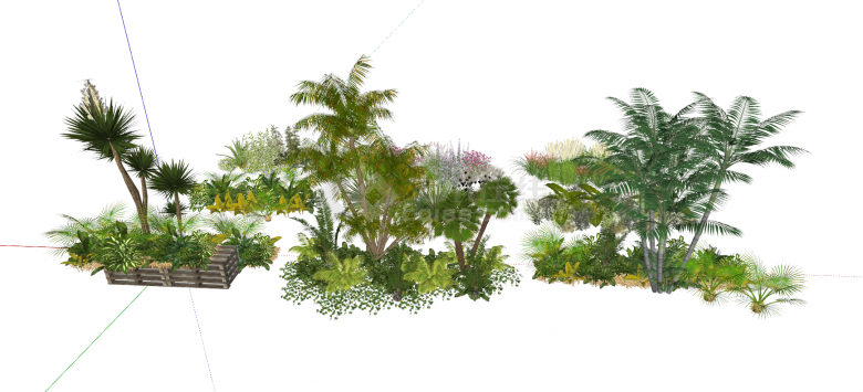 现代景观植物灌木花丛花卉组合su模型-图二