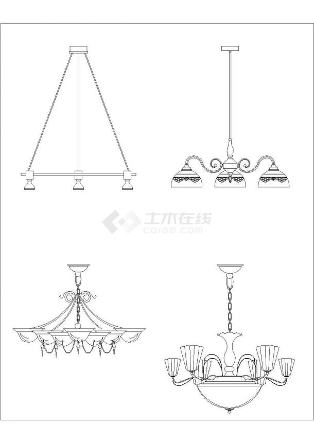 经典各式灯具设计cad素材图例图库（大院设计，种类齐全）-图一