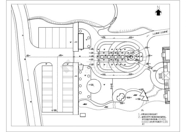 某公园铺装绿化设计cad全套施工图（标注详细）-图一