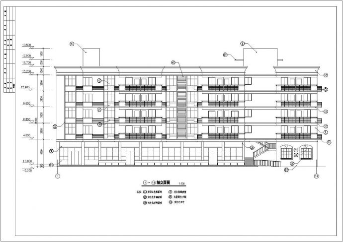 某地区公司四层宿舍楼全套建筑设计图_图1