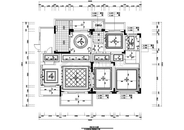 某三房两厅户型私人住宅室内装修设计cad全套施工图（标注详细）-图二