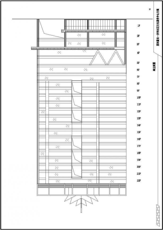 某大型办公楼设计cad建筑方案图（标注详细）_图1