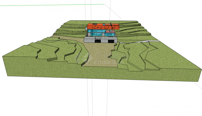 绿色盆地波尔多住宅su模型-图二