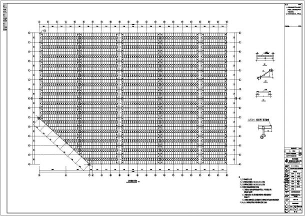 某单层轻钢结构工业厂房设计cad全套结施图纸（含设计说明）-图二